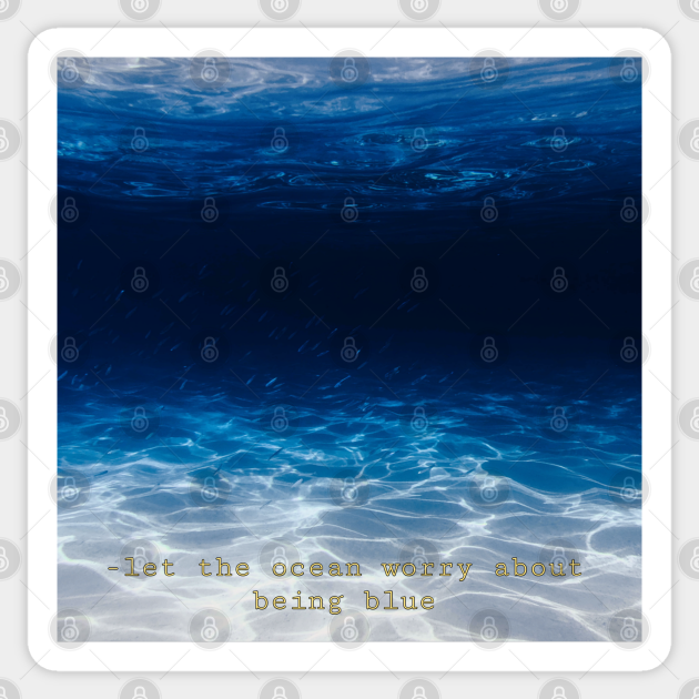 Ocean waves worrying about being blue - Ocean Waves - Sticker
