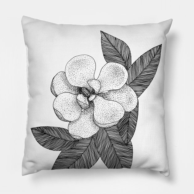 Magnolia - flowers, spring, leaves Pillow by Inspirational Koi Fish