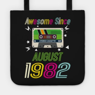 Funny Birthday Quote, Awesome Since August 1982, Retro Birthday Tote