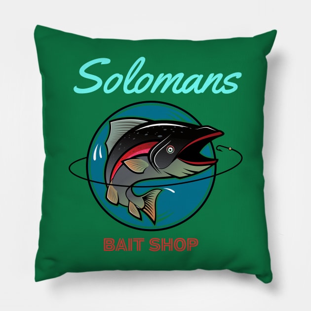 Solomans bait shop Pillow by Benjamin Customs