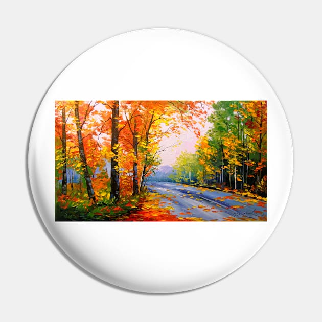 Autumn road Pin by OLHADARCHUKART