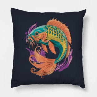 Green Exotic Fish Pillow