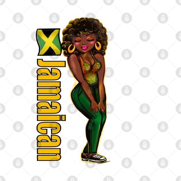Womens Jamaican black girl woman cute funny Reggae Rasta Jamaica by Artonmytee