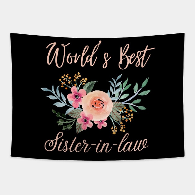 World's best sister-in-law sister in law shirts cute with flowers Tapestry by Maroon55