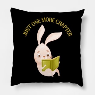 Little bunny reading book Just one more chapter I Love Books Bookoholic Pillow