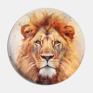 Beautiful Lion King of the Jungle on Safari Portrait Pin