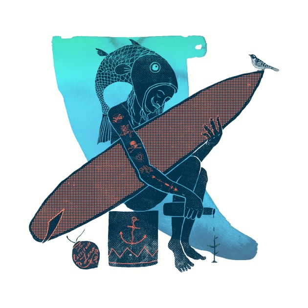 Fish Head Surfer by ElzeroStudio