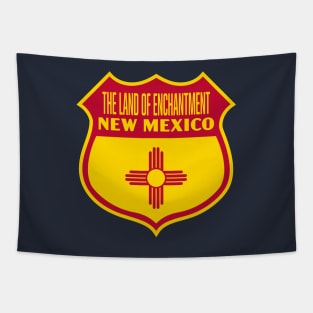 The Land of Enchantment New Mexico Retro Flag Shield (Red) Tapestry