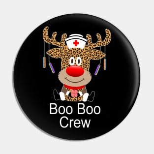 Boo Boo Crew Nurse Reindeer Christmas Gift Pin