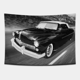 Getaway in a Mercury Coupe BW Tapestry