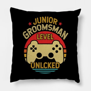 Retro Vintage Junior Groomsman Gaming Video Gamer Gift Pillow