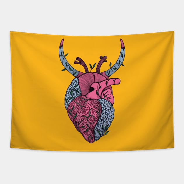 TAURUS HEART Tapestry by Ranggasme