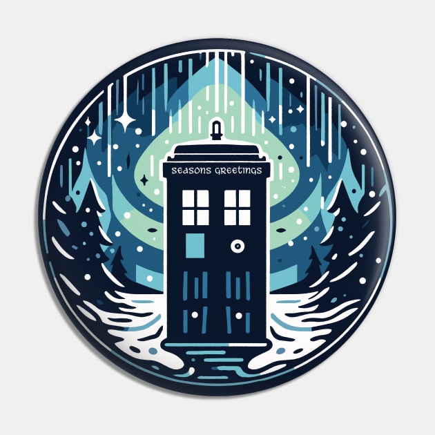 Tardis Greetings Pin by katmargoli