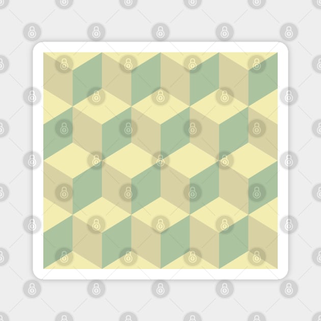 Geometric Cubes Pattern Magnet by Patternos