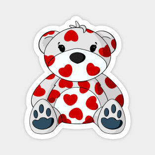 Valentine Hearts Teddy Bear Magnet