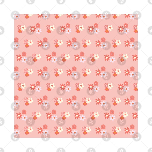 Pink Ditsy Flowers by Sandra Hutter Designs