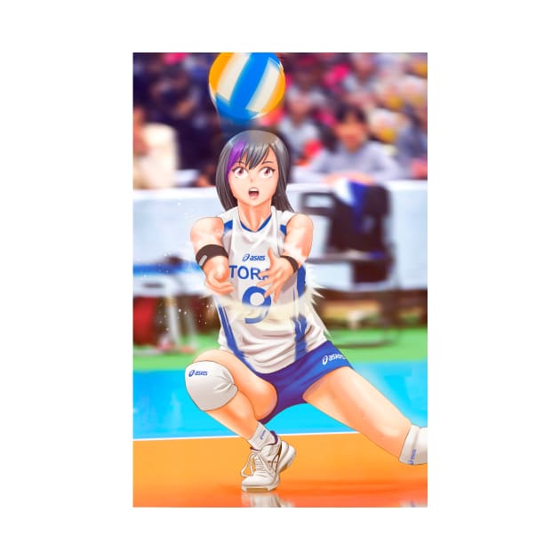 Volleyball anime girl playing by leopinto23