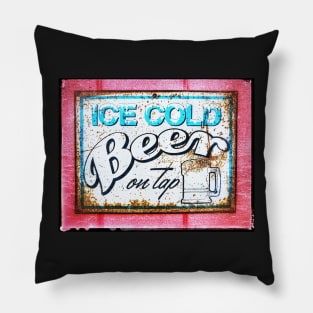 Ice Cold Beer - On Tap - Sign Pillow