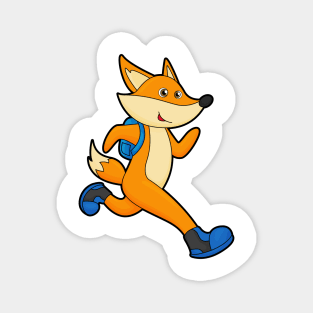 Fox at Running with Backpack Magnet