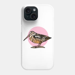 American Woodcock on Pink Phone Case