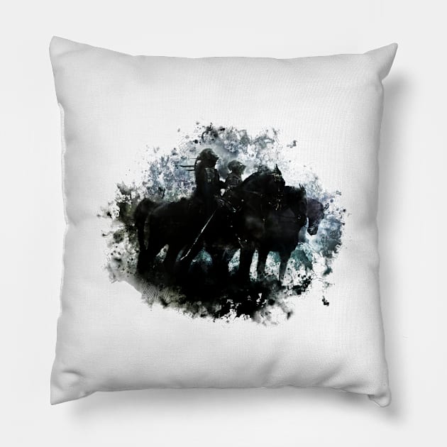 Knights On Horseback Pillow by TortillaChief