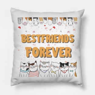 Cat bestfriends forever Pillow