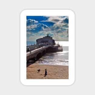 Bournemouth Pier And Beach Dorset England Magnet