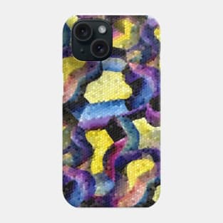 Contemporary Watercolor Mosaic  Abstract Pattern Phone Case