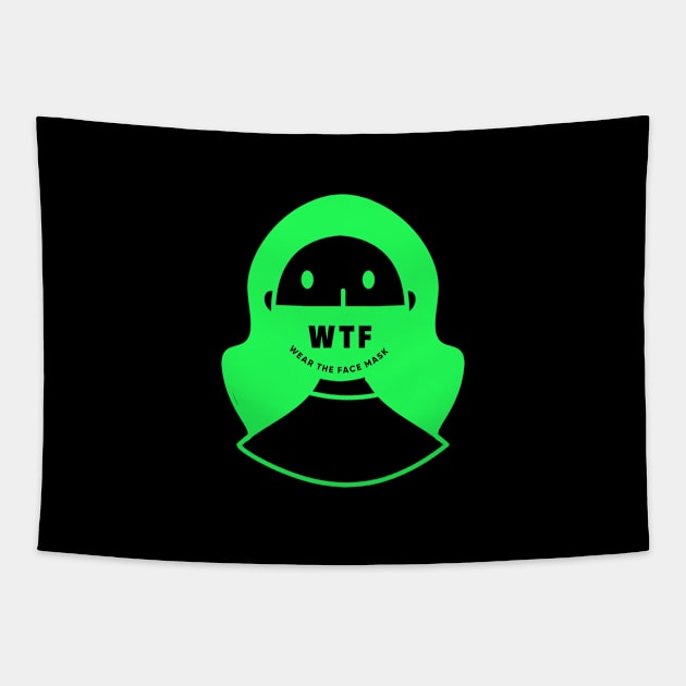 WTF | Wear the Face Mask Tapestry by technicolorable