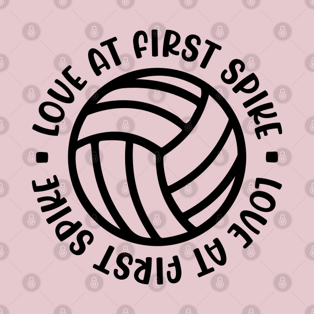 Love At First Spike Volleyball Girls Boys Cute Funny by GlimmerDesigns