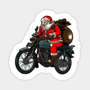 Christmas Santa Biker Magnet