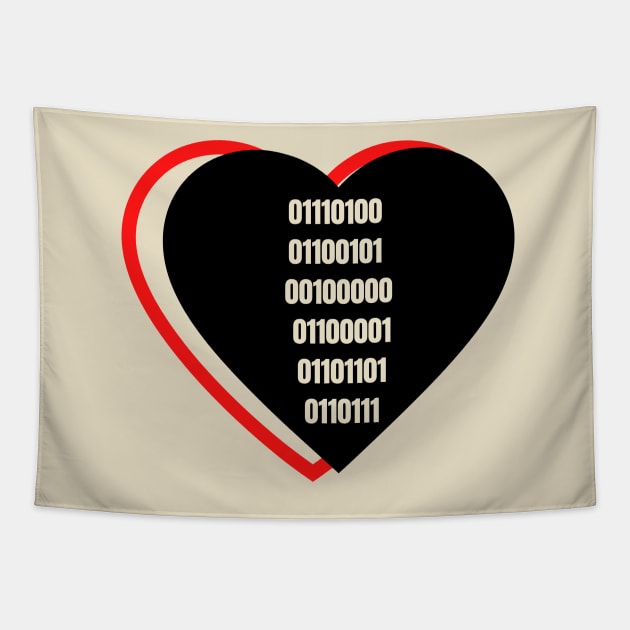 Heart of binary numbers "I love you" Tapestry by MoreArt15