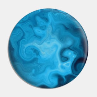 Turquoise Fluid Pour Ocean Agate Pin