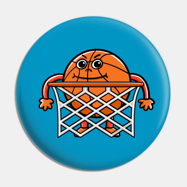 Basketball kid in the hoop Pin by bubboboon