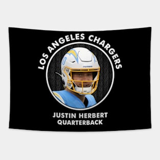 Justin Herbert - Qb - Los Angeles Chargers Tapestry