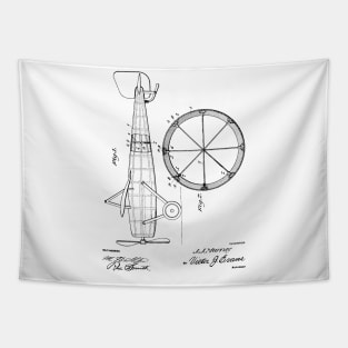 Airplane Vintage Patent Hand Drawing Tapestry