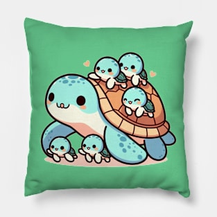 Turtle Mom and Babies (2) Pillow