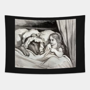 Gustave Dore - What Big Teeth You Have - Red Riding Hood Tapestry