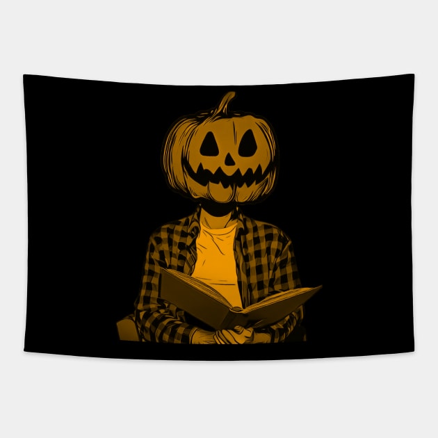 Pumpkin Man Wants to Read Tapestry by ereyeshorror