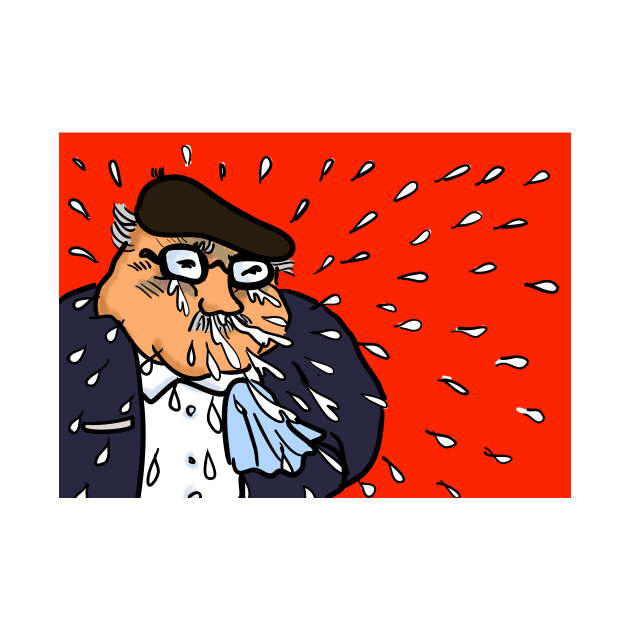 Man Sneezing Cartoon by Nalidsa