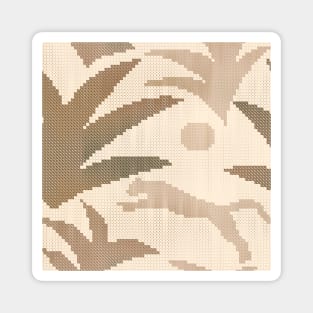 Criss Cross Stitch / Cozy Jungle in Neutral Shades Magnet