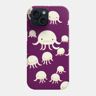 Frowny Octopus - Super Cute Purple Cephalopod Pattern Phone Case