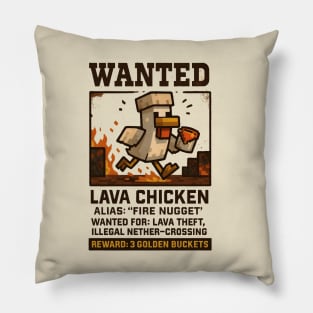 Larva Chicken Wanted - Steves Lava Chicken Restaurant Pillow