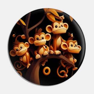 FOUR LITTLE MONKEYS IN A TREE Pin