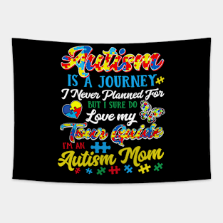 Autism Mom - A Journey I Never Planned , Puzzle Piece Heart Tapestry