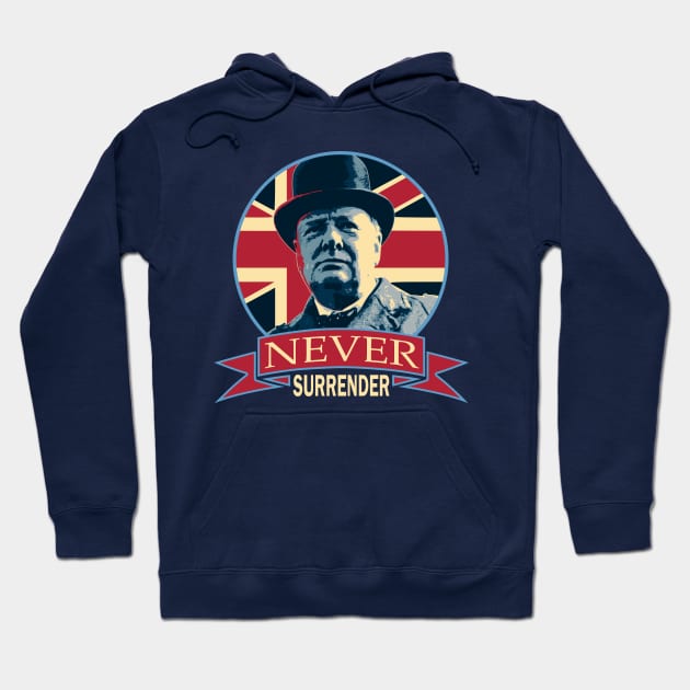 Winston Churchill Never Surrender Union Jack T-Shirt Winston Churchill Never Surrender Union Jack T-Shirt