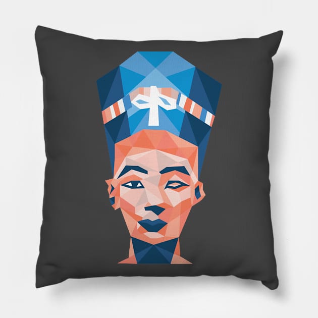 Geometric Nefertiti Pillow by COLeRIC