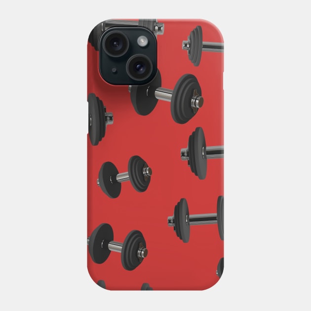 3d dumbbell seamless pattern perfect for people who loves gym Phone Case by maricetak