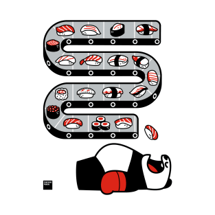 Conveyor Belt Sushi Panda T-Shirt