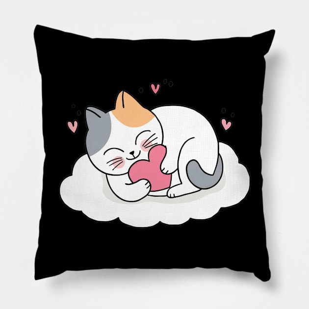 Smile Cat Sleeping Love Pillow by stephens69